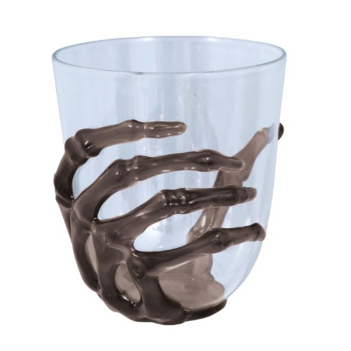 Levně Plastová sklenka Halloween - Black Skeleton 9,5 cm