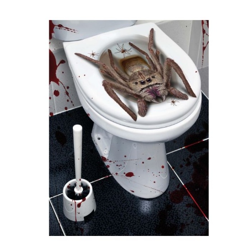 Levně Halloweenská dekorace - samolepka na wc prkýnko pavouk