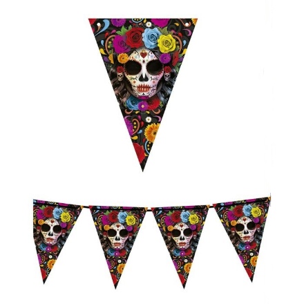 Obrázek Vlaječková girlanda na Halloween - Day of the dead 300 cm 