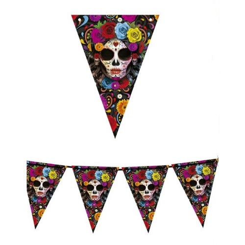 Vlaječková girlanda na Halloween - Day of the dead 300 cm
