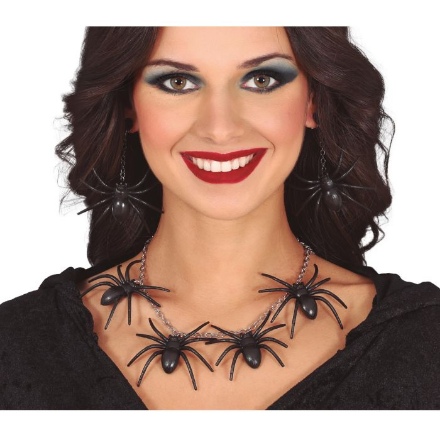 Obrázok z Halloweensky set - pavúčí náhrdelník a náušnice