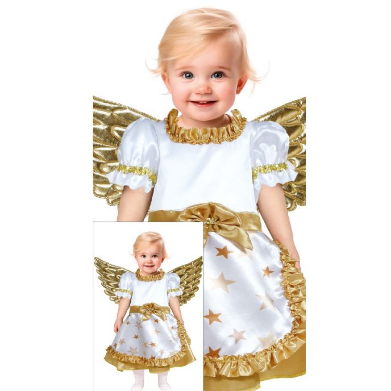 Dětský kostým zlatý anděl vel. 80 - 92, 12 až 18 měsíců