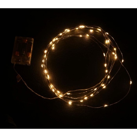 Picture of Svítící řetěz na baterie 50 LED bílá teplá 5 m