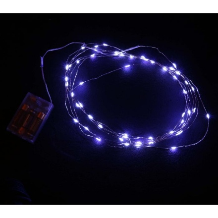 Obrázek Svítící řetěz na baterie 50 LED bílá studená 5 m