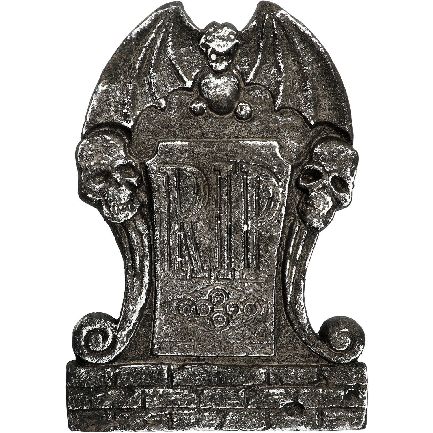 Halloweenská dekorace - náhrobek okřídlený démon R.I.P. - 25 x 36 cm