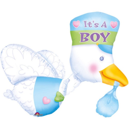 Foliový multi balonek čáp - Its a boy 81 cm - Jumbo