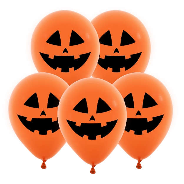 Obrázok z Balóniky s potlačou Halloweenska Tekvica, 30cm - 5 ks