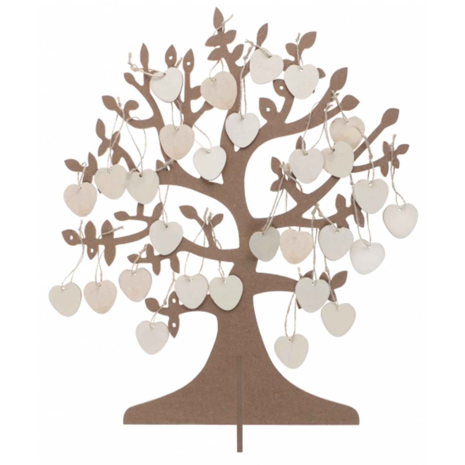 Strom přání s 50 dřevěnými srdíčky