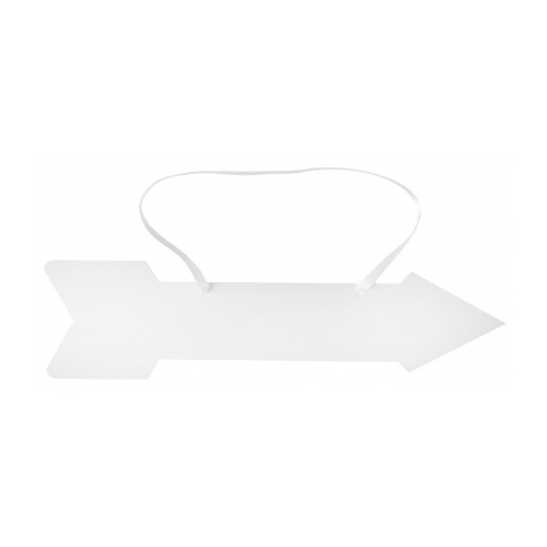 Kartónová tabuľa šípka biela - 43 x 10,8 x 17 cm