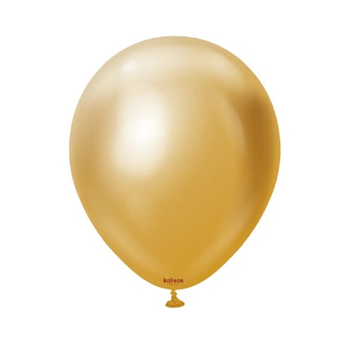 Levně Balonky chromové zlaté, Mirror Gold 13 cm/5", 100 ks