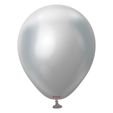 Picture of Silver Balloons, Mirror Chrome Silver 30 cm/12", 50 pcs