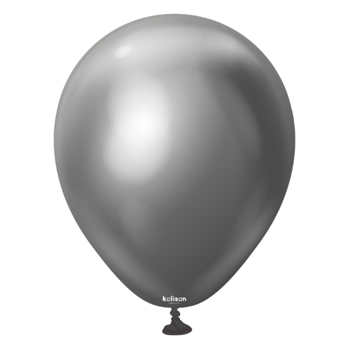 Levně Balonky chromové grafitové, Mirror Space Grey 30 cm/12", 50 ks
