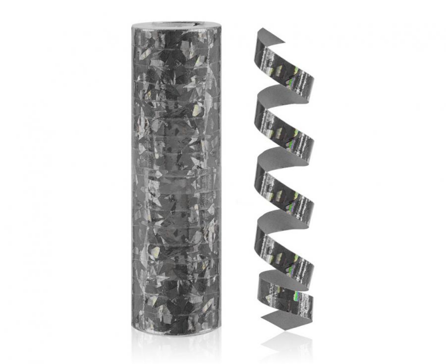 Levně Serpentiny holografické černé 380 cm