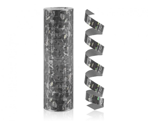 Levně Serpentiny holografické černé 380 cm