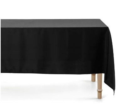 Obrázek Černý obdélníkový ubrus pro slavnostní příležitosti 180 x 300 cm