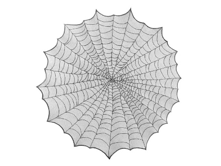 Obrázek Halloweenský ubrus kulatý - černá pavučina 124 cm