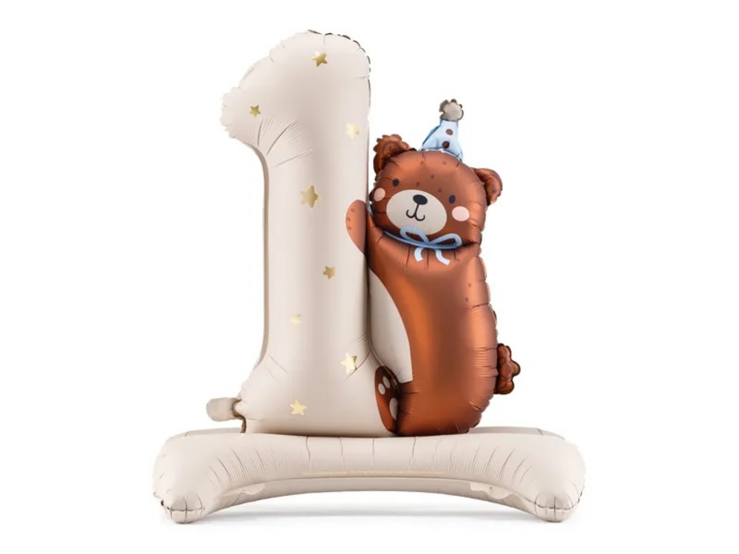 Stojící foliový balonek medvídek s číslicí 1 - 81 x 72 cm