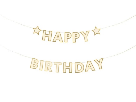 Obrázek Party nápis Happy Birthday hvězdy 220 x 14,5 cm 