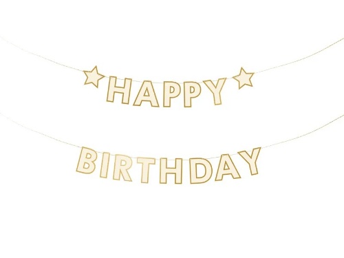 Levně Party nápis Happy Birthday hvězdy 220 x 14,5 cm