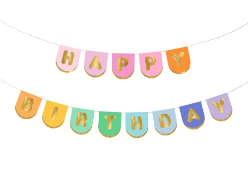 Levně Vlaječková girlanda Happy Birthday - Colors 163 x 12 cm