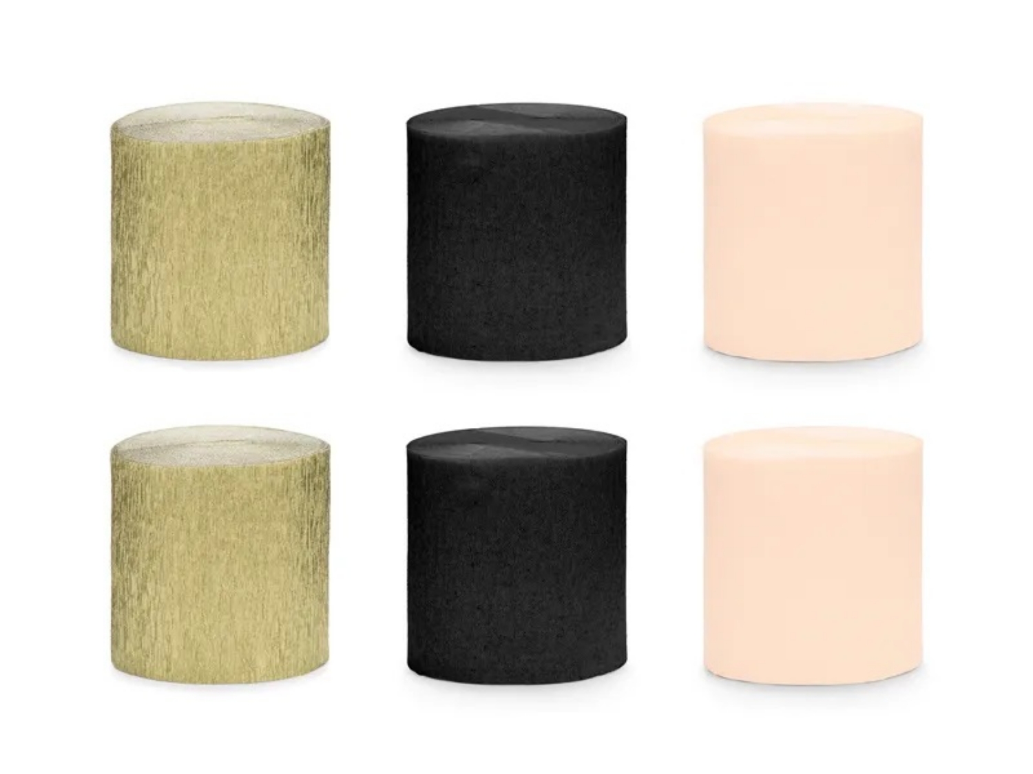 Sada krepových stuh - zlato černá 5 cm x 10 m