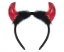 Obrázok z Červené čertovské rohy na čelenke s perím