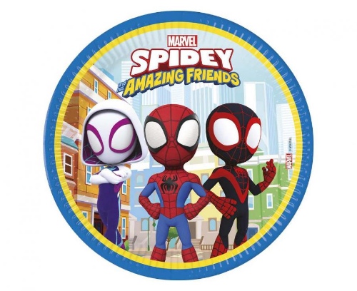 Levně Papírové talíře Spidey a přátelé 23 cm - 8 ks