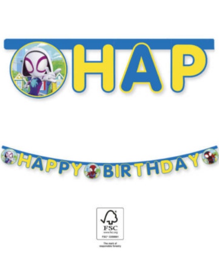 Levně Narozeninový nápis Happy Birthday - Spidey a přátelé 300 cm