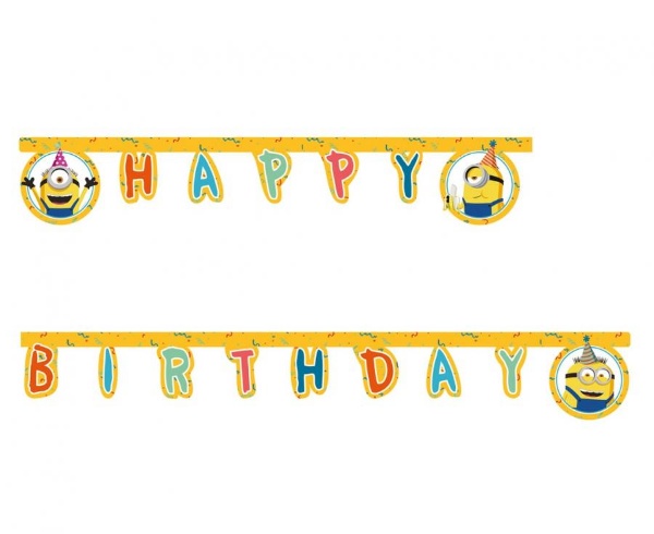 Narozeninový nápis Happy Birthday - Mimoni 300 cm
