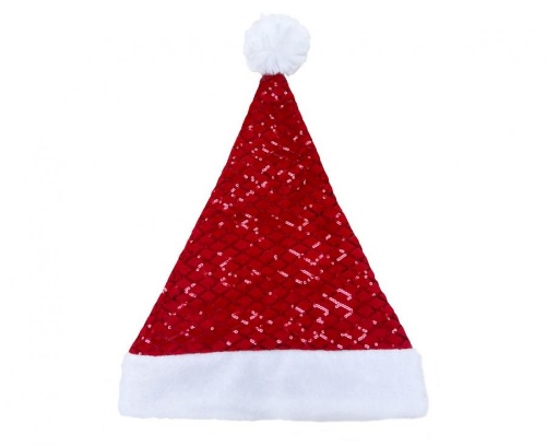 Levně Party Vánoční čepice Santa lesklá
