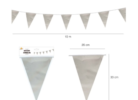 Picture of Vlaječková girlanda stříbrná 10 m - Fiestas Guirca