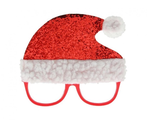 Levně Vánoční party brýle Santa lesklé s flitry