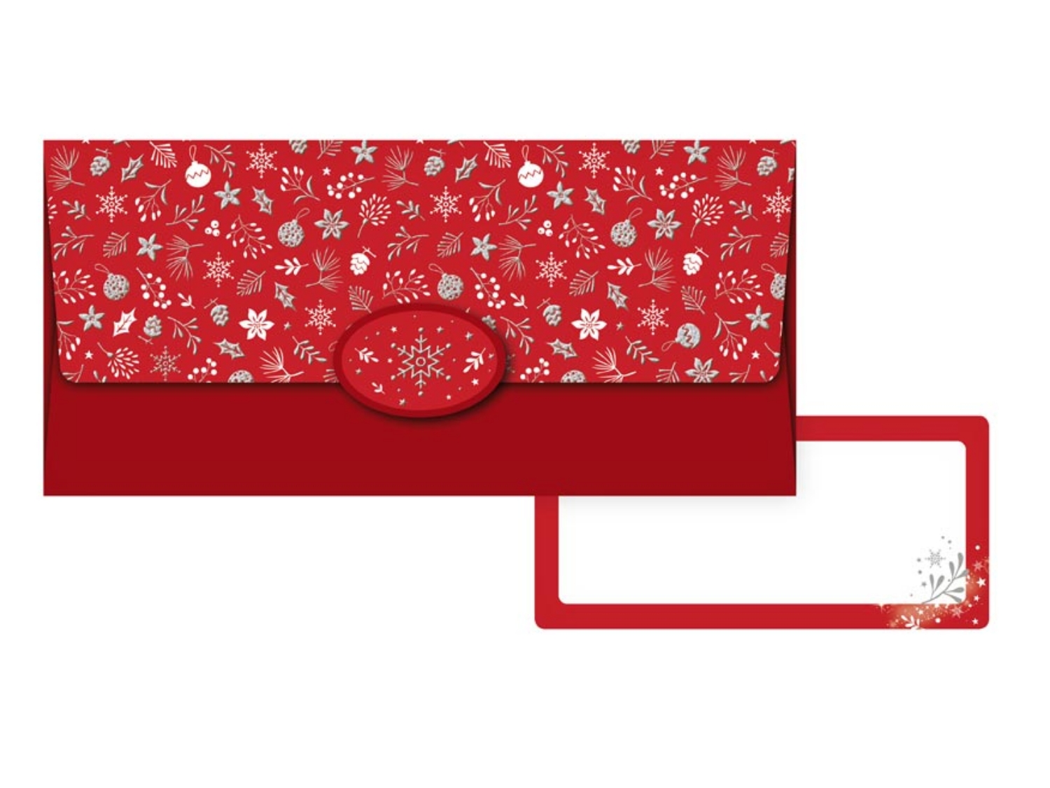 Obálka na peníze Vánoční červená