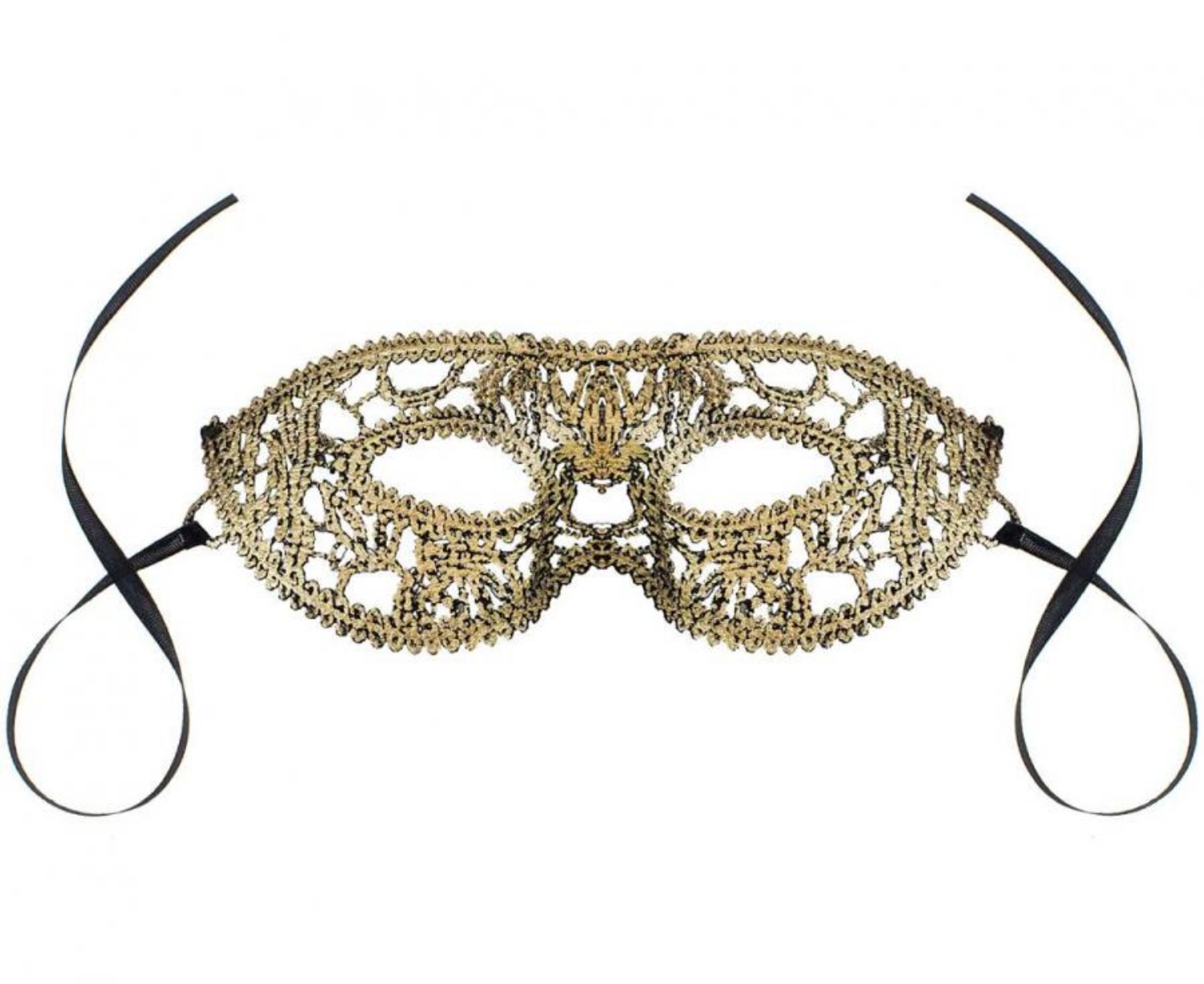 Zlatá krajková škraboška