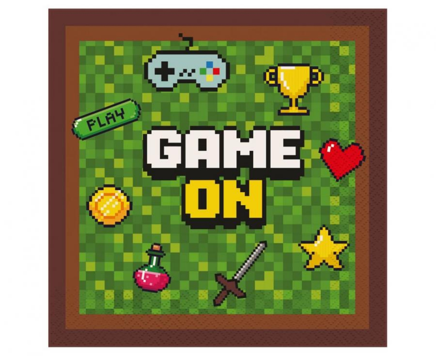 Levně Papírové ubrousky Game On, 33 cm, 20 ks