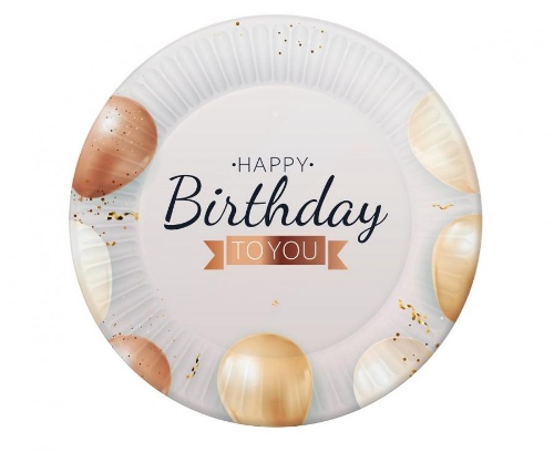 Papírové talíře Happy Birthday To You, 18 cm