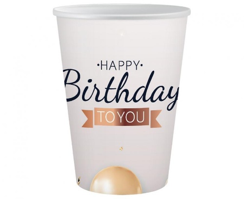 Levně Papírové kelímky Happy Birthday To You, 250 ml