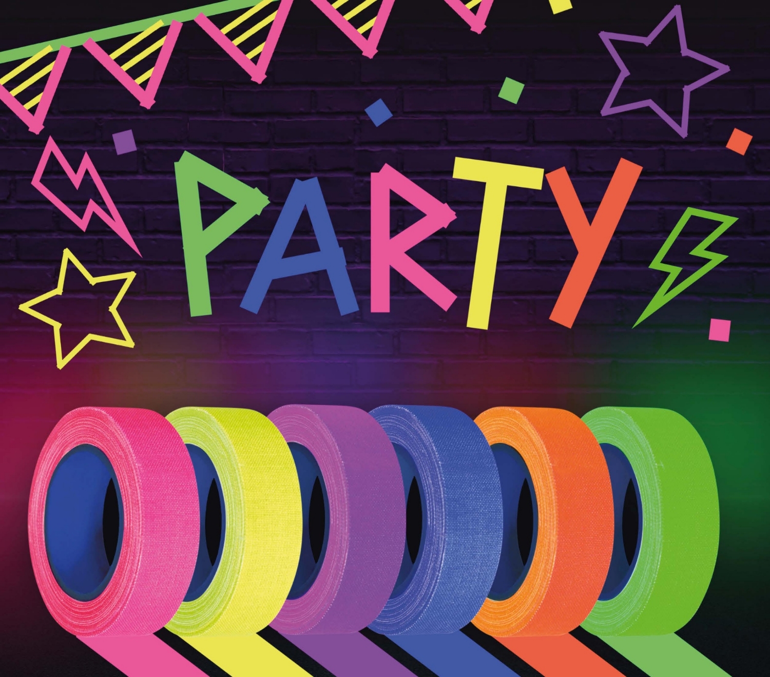 UV neonové lepící pásky 5 m, 6 ks