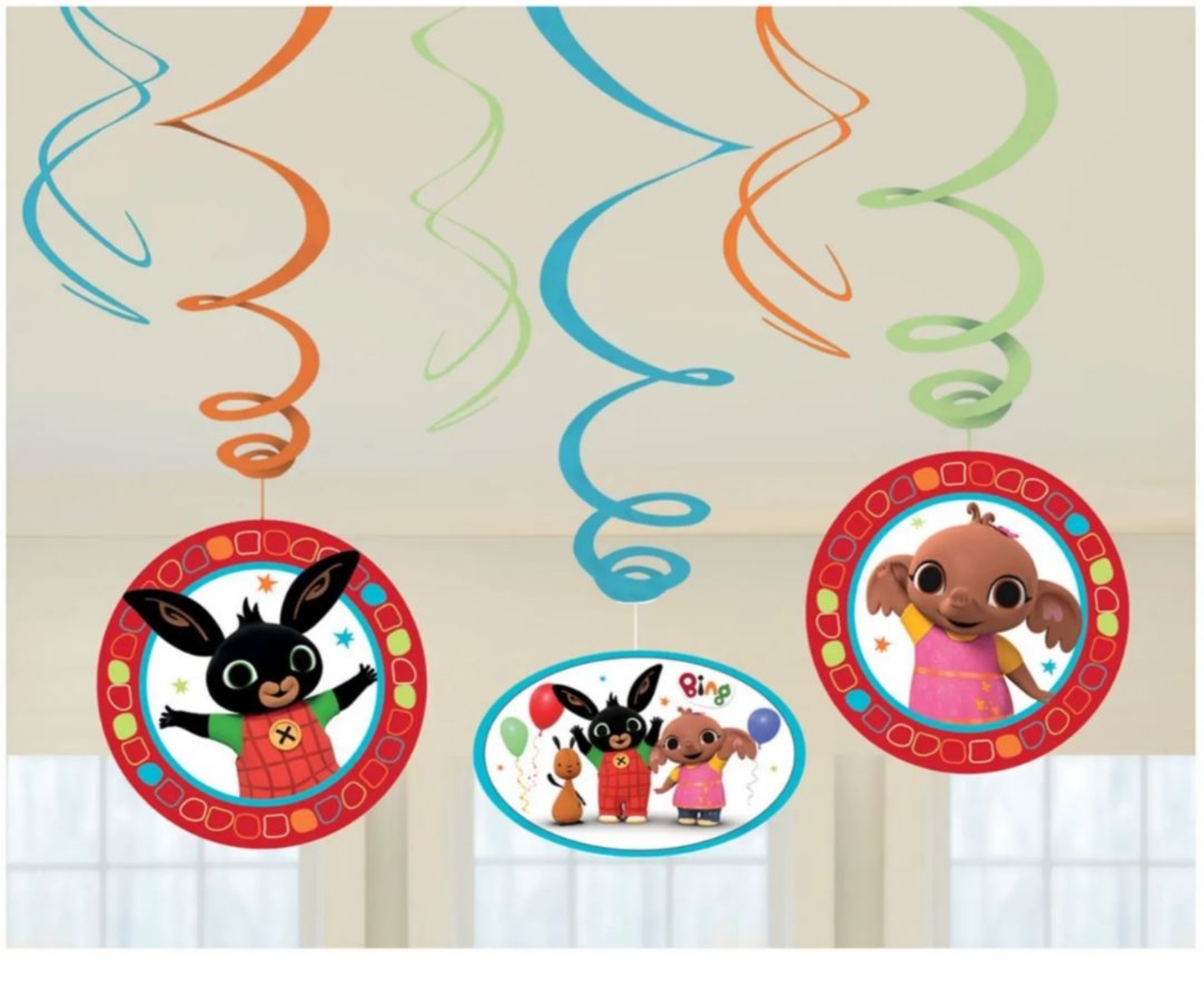 Závěsné spirály Králíček Bing červený - 6 ks