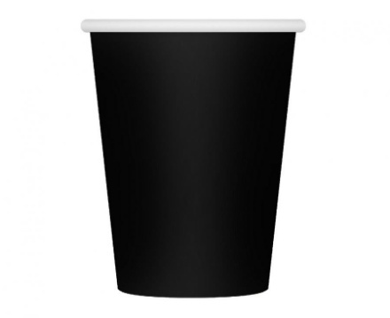 Obrázek Papírové kelímky černé 6 ks, 250 ml