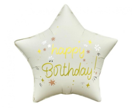 Picture of Foliový balonek Happy Birthday - hvězda Blush 45cm