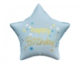Obrázek Foliový balonek Happy Birthday - hvězda modrá 45 cm
