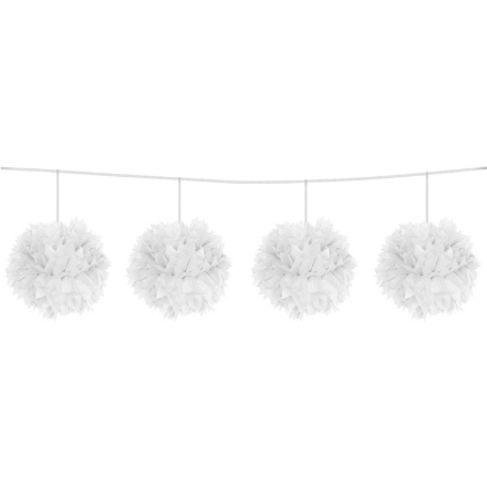 Obrázek Pom Pom girlanda bílá - 3 m
