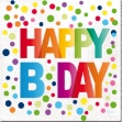 Picture of Happy Birthday Paper Napkins - Colorful Polka Dots - 20 pcs