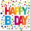 Obrázok z Papierové obrúsky Happy Birthday - Farebné bodky - 20 ks
