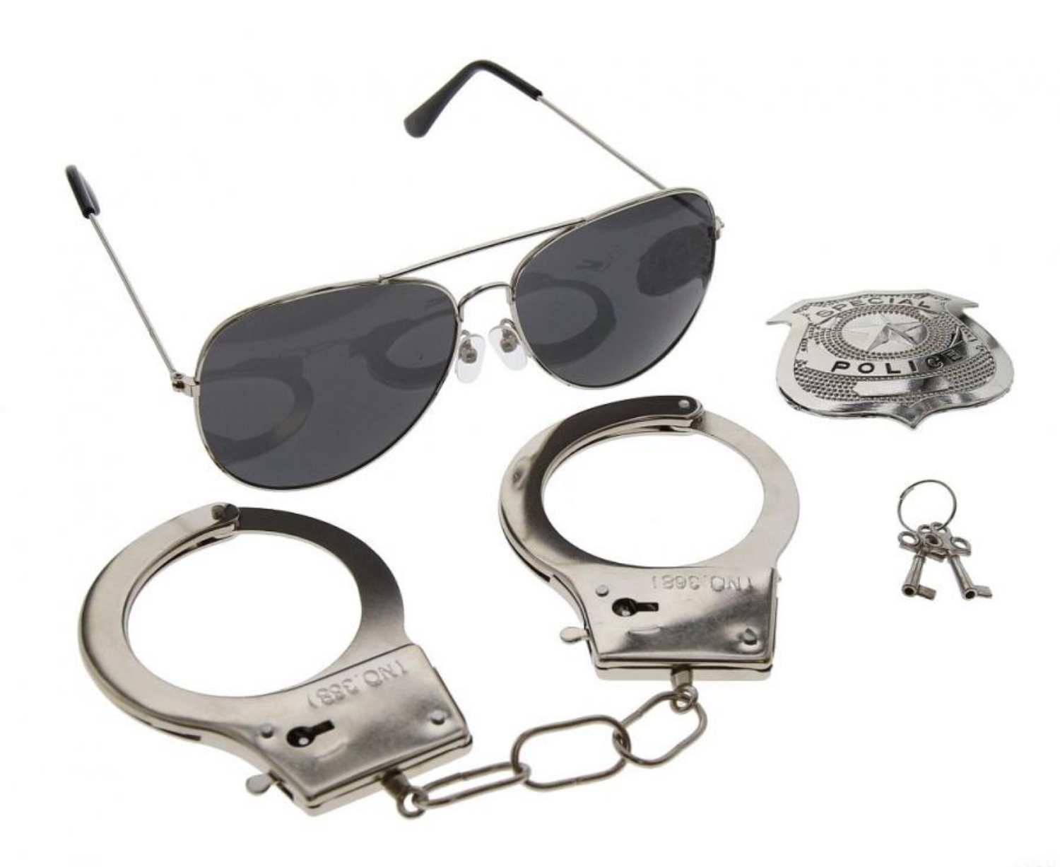 Sada doplňků Policista - brýle, pouta, odznak