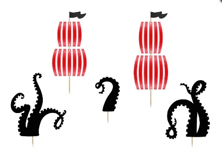 Obrázek Dortové zápichy Pirátská párty – mix 13,5–21 cm