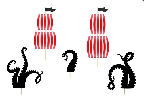 Levně Dortové zápichy Pirátská párty – mix 13,5–21 cm