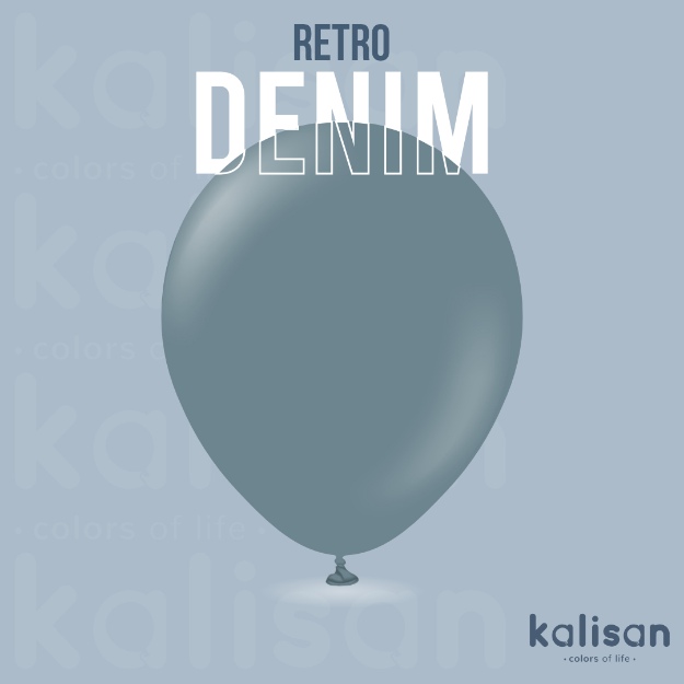 Obrázek z Balonky šedé Kalisan Retro Denim 30 cm/12" - 100 ks 