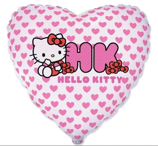 Foliový balonek Hello Kitty srdíčka - 45 cm